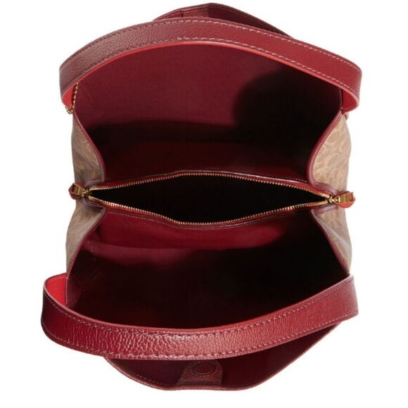 RETAIL Coach Hadley Hobo in Signature C with rare red apple trim - Picture 4 of 12